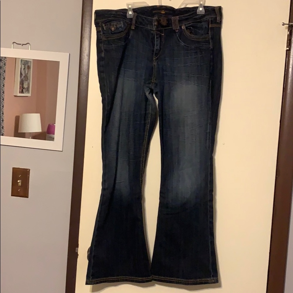 Source of wisdom medium dark wash bootcut jeans